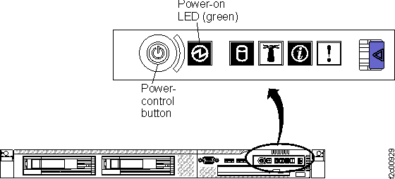 X3550 management console server operator control panel (front view)