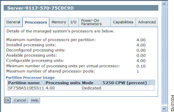 Window: Managed System Properties - Processor Details
