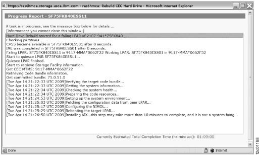 Window: Hard drive rebuild progess