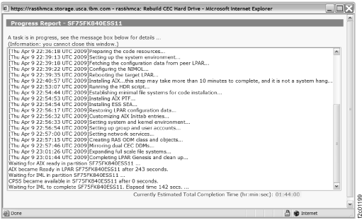 Window: Hard drive rebuild continued progress
