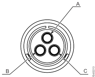 Single-phase mainline power connector at DC-UPS end
