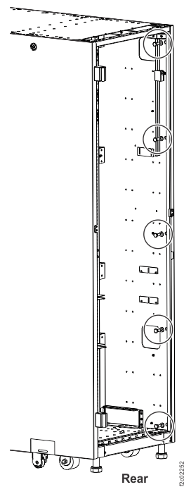 Bolt positions, rear of expansion rack