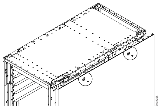 Side cover screw locations, right side of rack