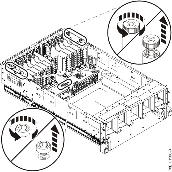 Unscrewing the I/O backplane
